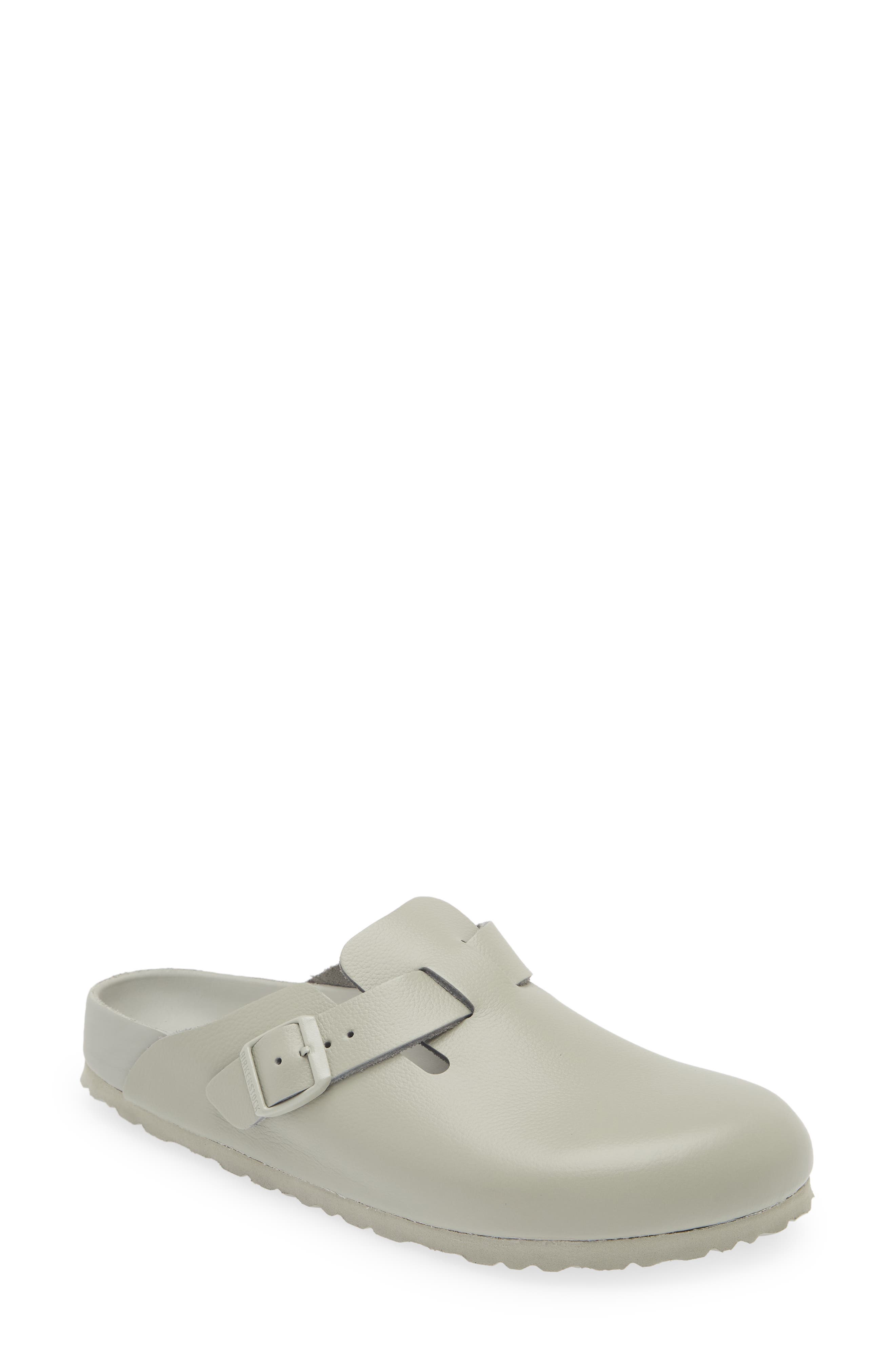 Birkenstock Boston Exquisite Leather Clog, Main, color, Mineral Gray