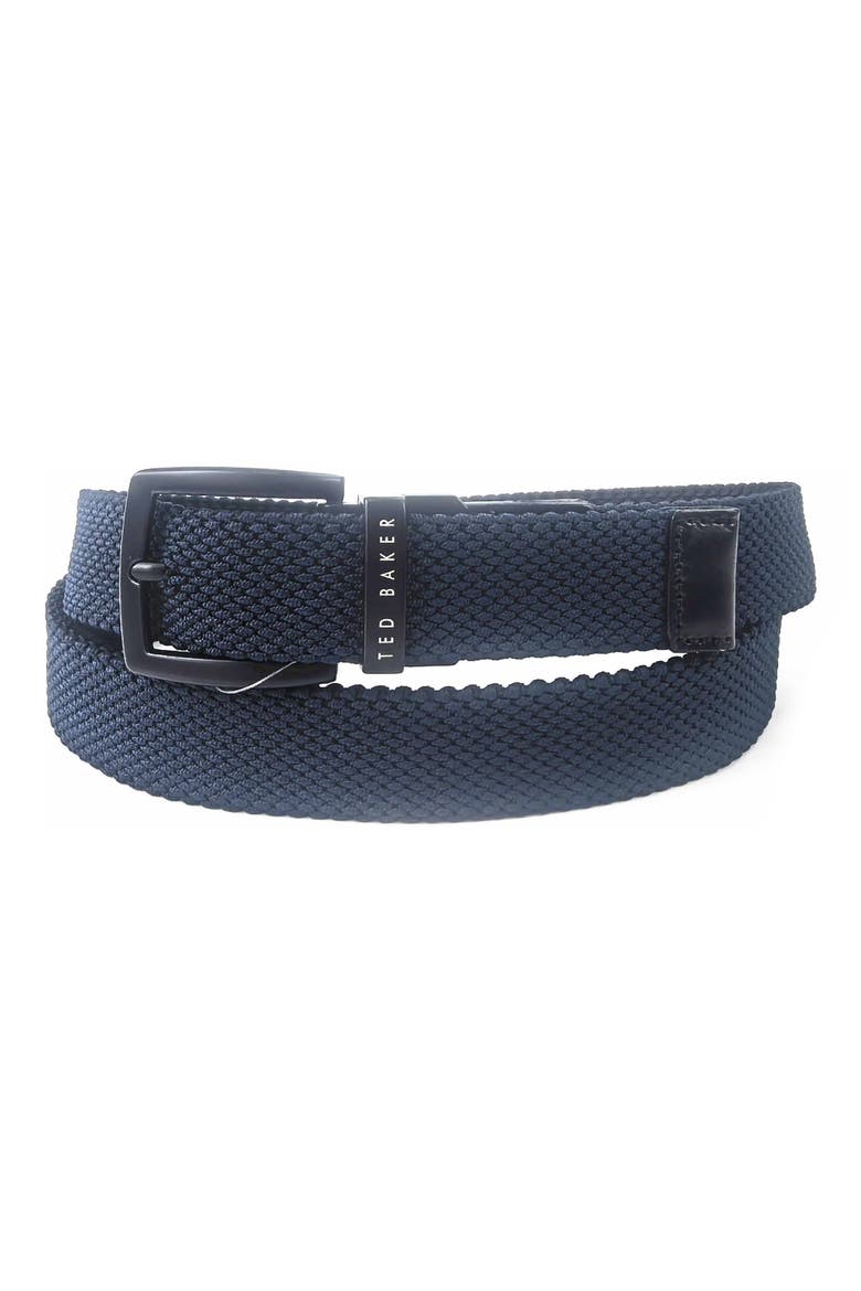 Reversible Web Stretch Belt, Main, color, NAVY/ BLACK
