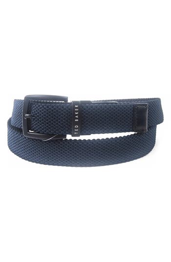 Ted Baker London Reversible Web Stretch Belt In Blue