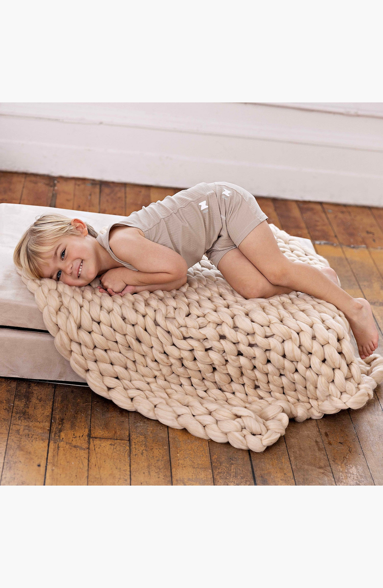 NoggiWear Ribbed Boxers, Alternate, color, Ribbed Taupe + White