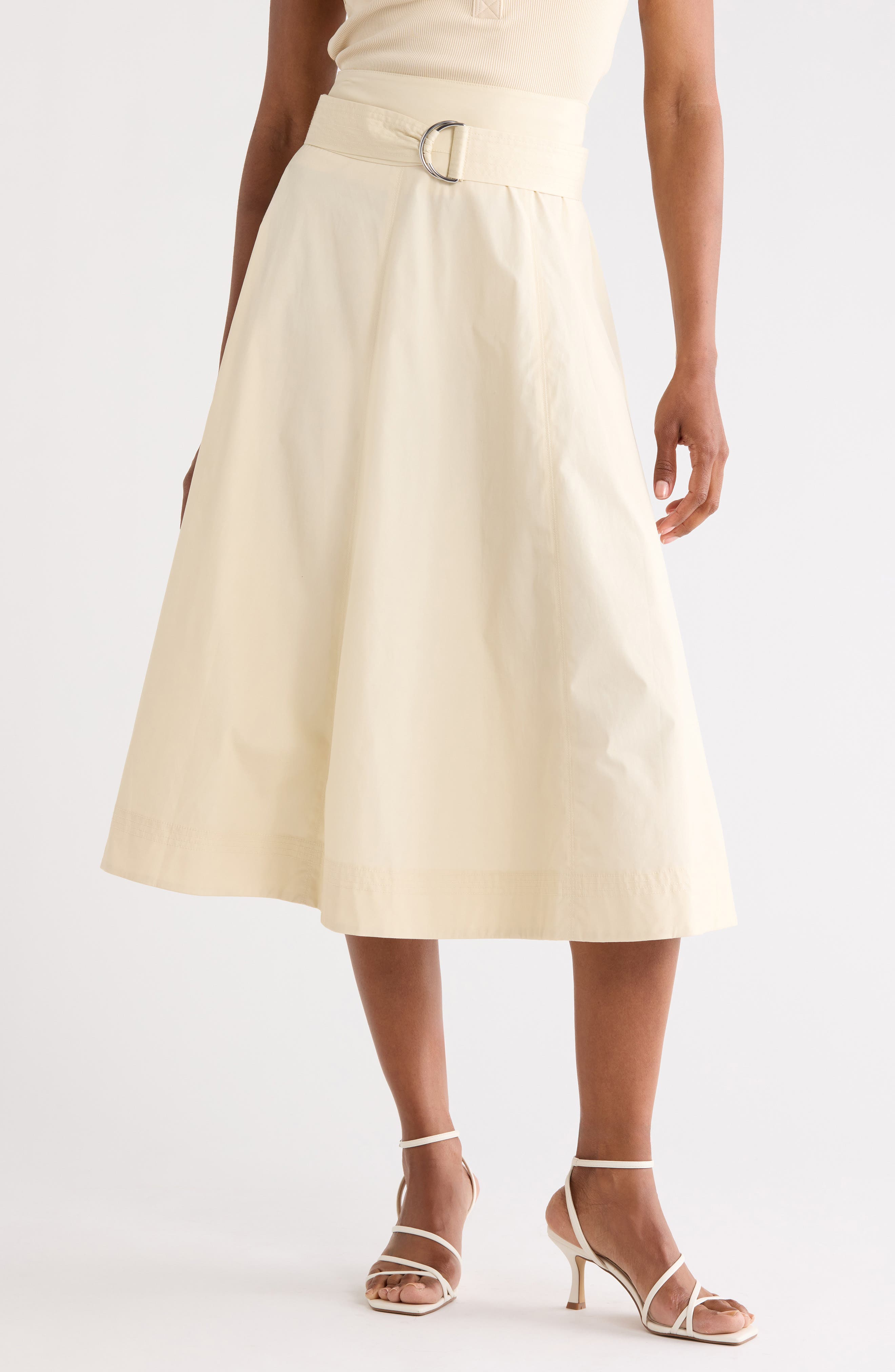 Veronica Beard Facia Stretch Cotton Midi Skirt