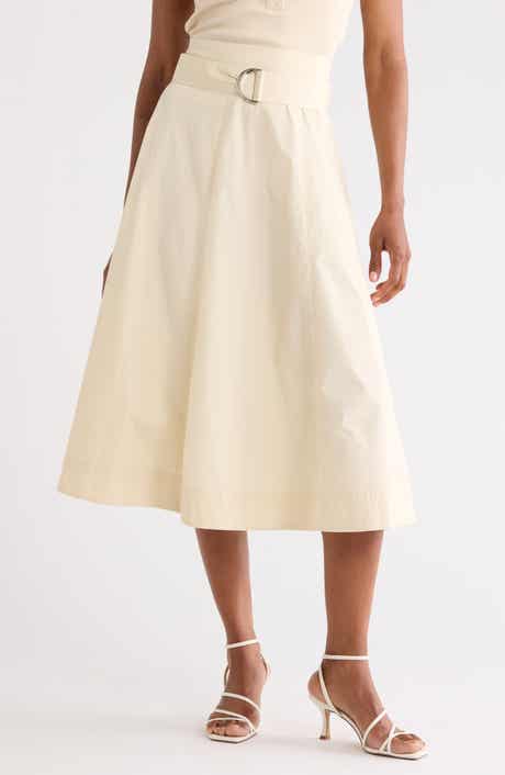 Veronica Beard Facia Stretch Cotton Midi Skirt