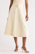 Veronica Beard Facia Stretch Cotton Midi Skirt
