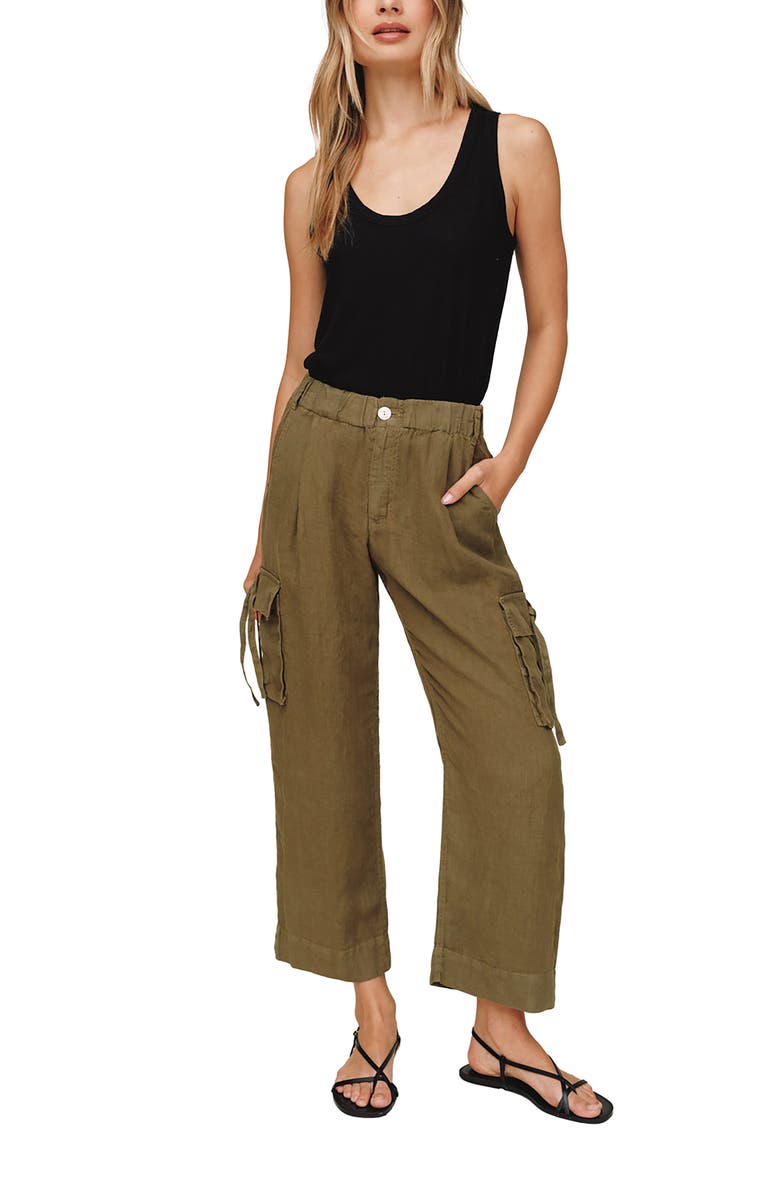 Bella Dahl Cargo Ties Ankle Linen Pants, Alternate, color, 