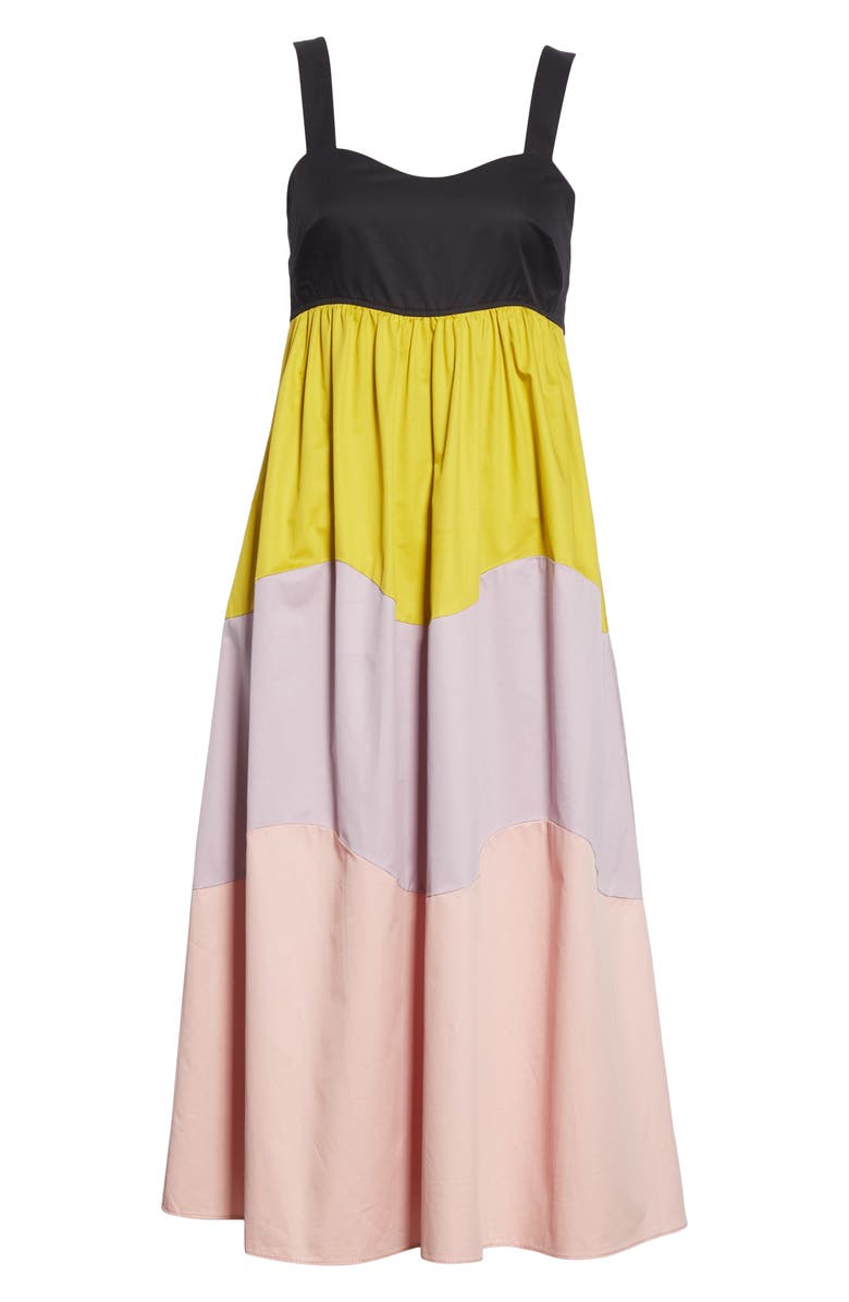 Kate Spade New York scallop colorblock midi dress, Alternate, color,