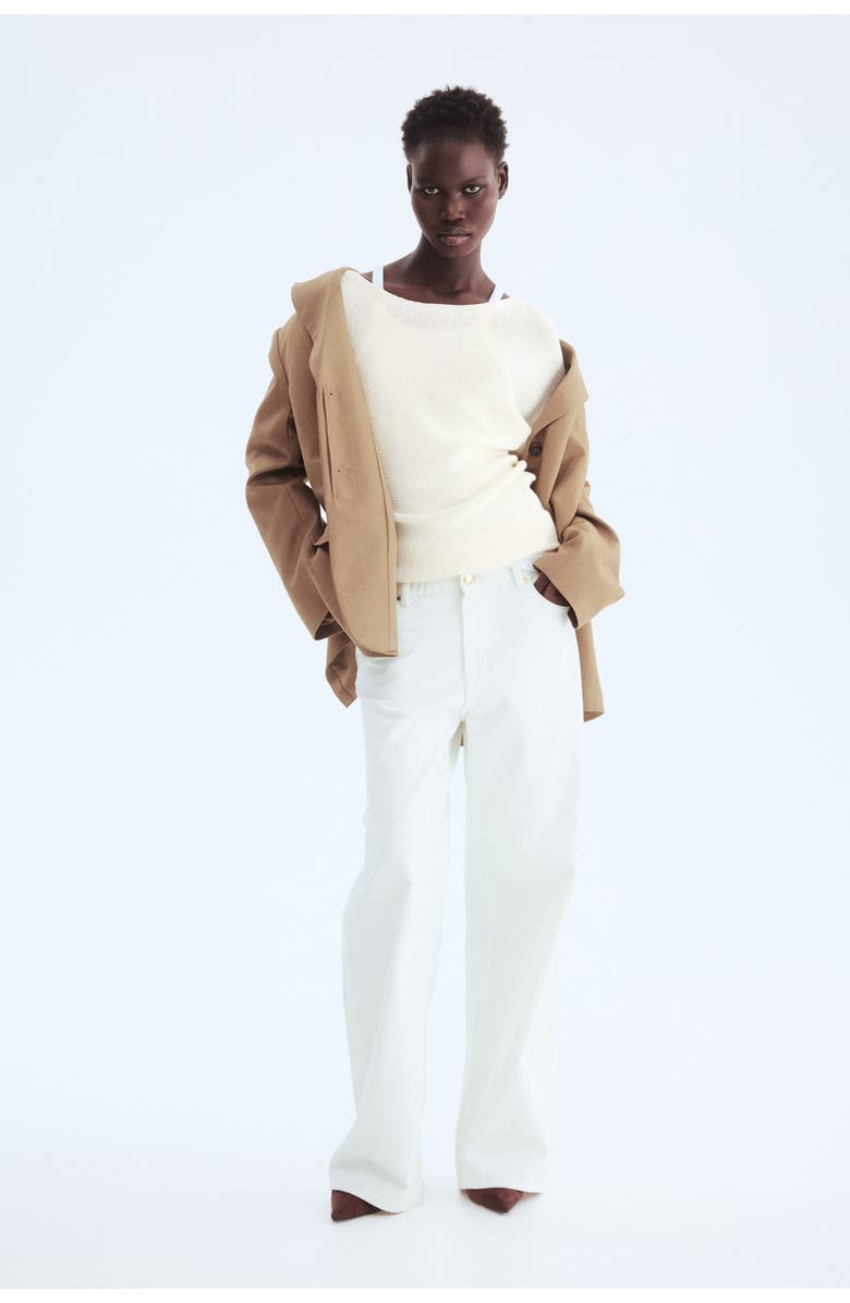 H&M Boat-neck Jumper, Alternate, color, Cream