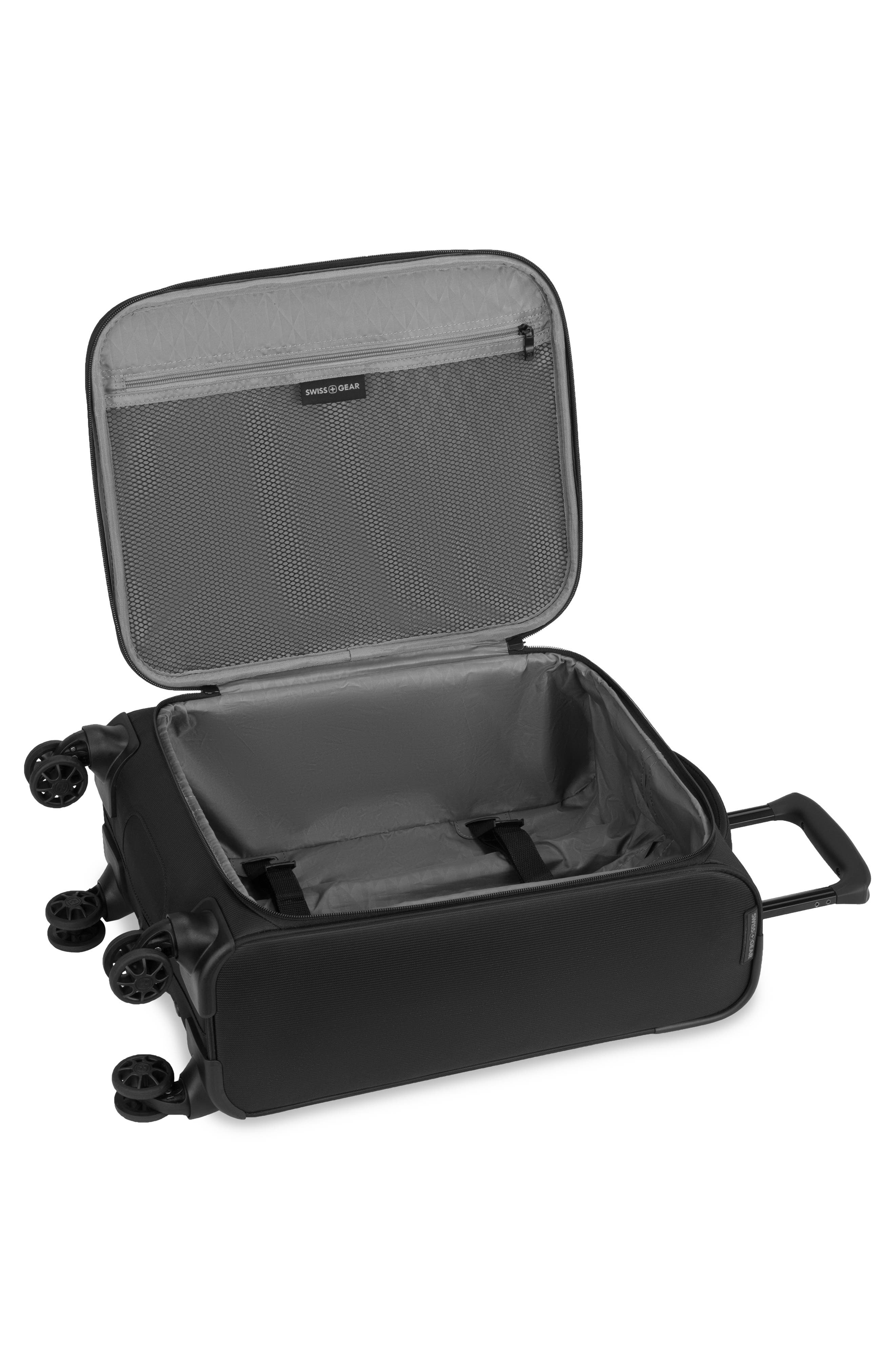 SWISSGEAR 20-Inch Softside Spinner Luggage, Alternate, color, Black