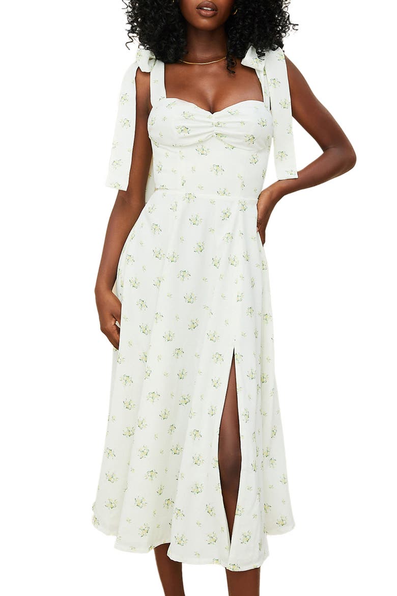 Alicia Floral Midi Dress, Alternate, color, IVORY FLORAL