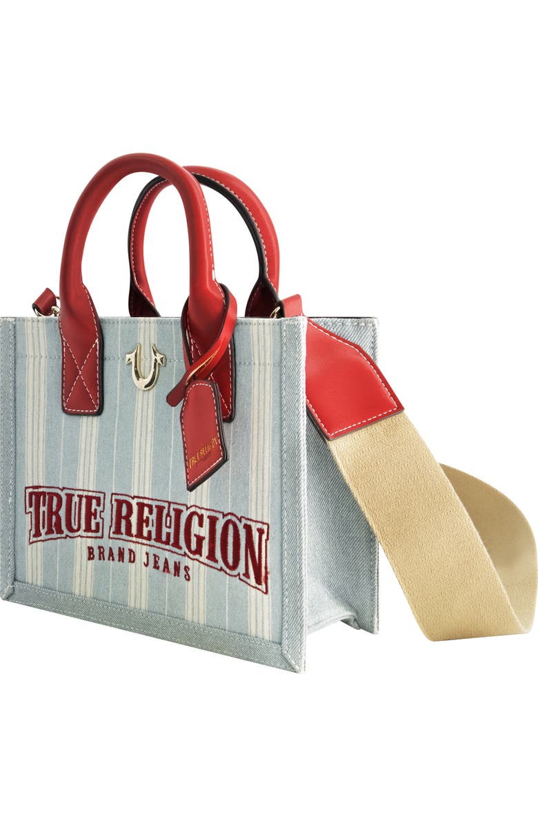 True Religion Denim Stripe Modern Tote, Alternate, color, Denim