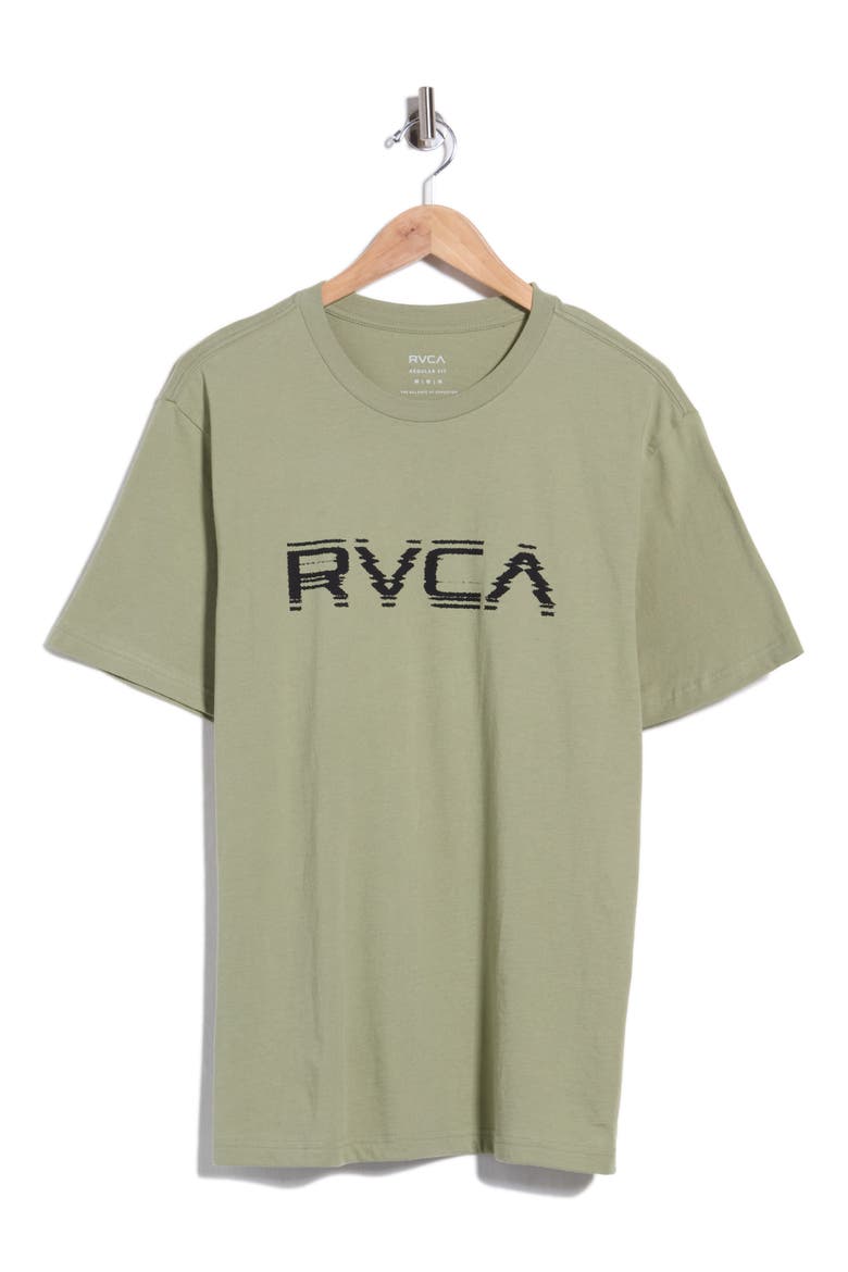 Big RVCA Glitch Graphic T-Shirt, Main, color, RANGER GREEN