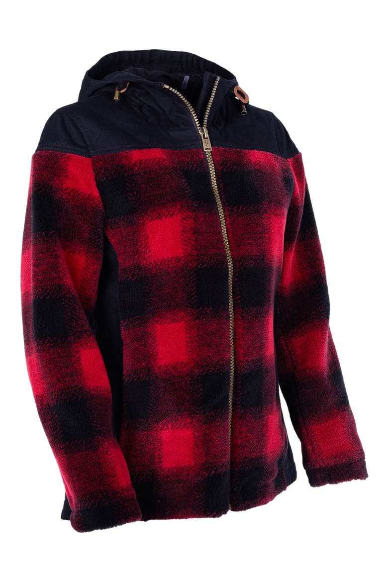 Chico Water Resistant Hooded Fleece Jacket, Alternate, color, RED BUFF