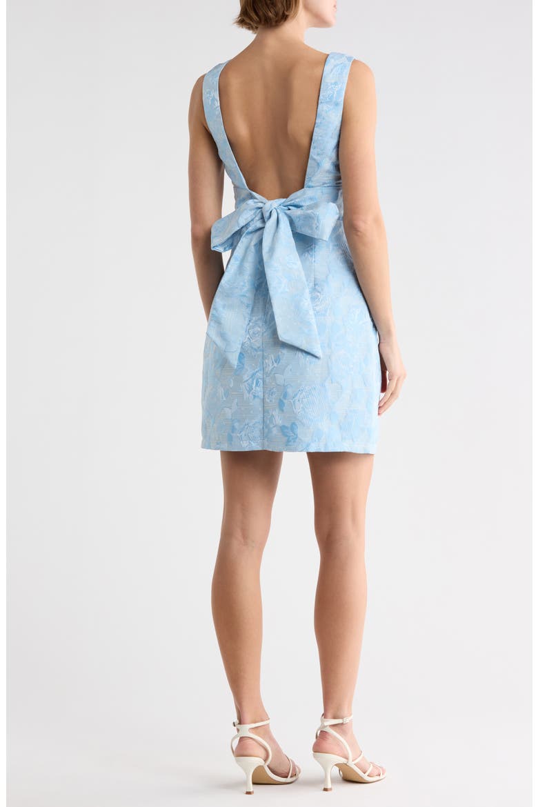 Camilla Floral Brocade Minidress, Alternate, color, LIGHT BLUE MULTI