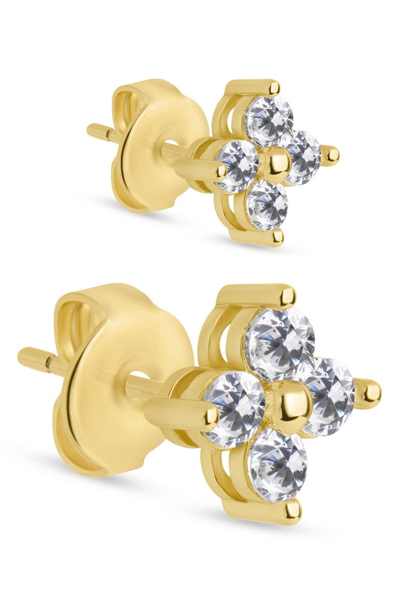 Sterling Forever CZ Cluster 2-Pack Stud Earrings, Alternate, color, Gold
