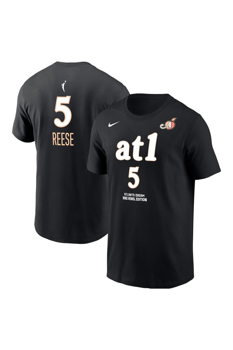 Men's Nike Angel Reese Black Atlanta Dream Name & Number Rebel Edition T-Shirt, Main, color, Black