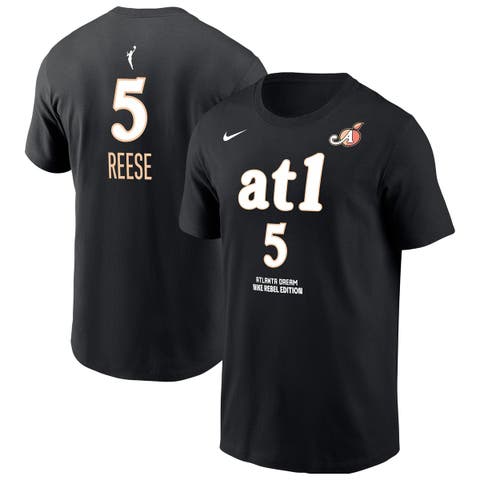 Men's Nike Angel Reese Black Atlanta Dream Name & Number Rebel Edition T-Shirt