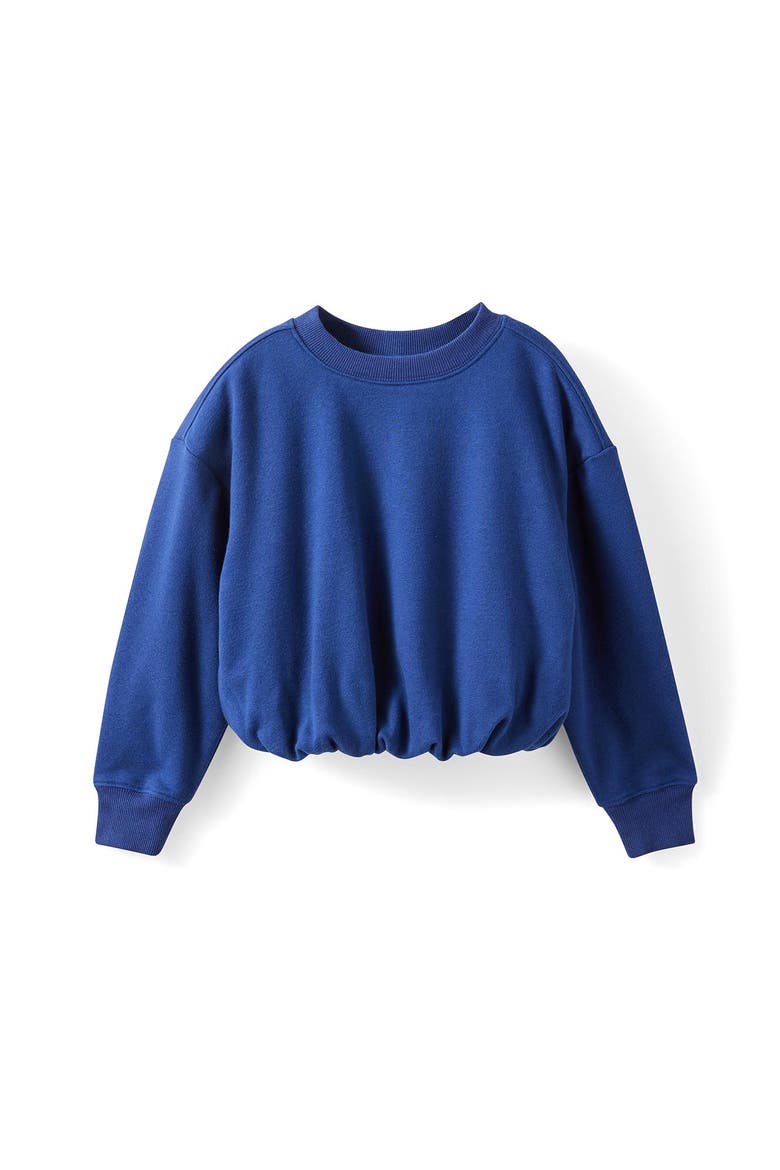 Kid's Sienna Bubble Hem Oversize Crew, Main, color, Denim Navy