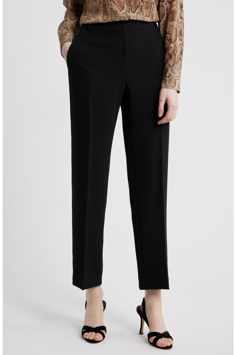 Gloria Crepe Ankle Pants, Main, color, BLACK