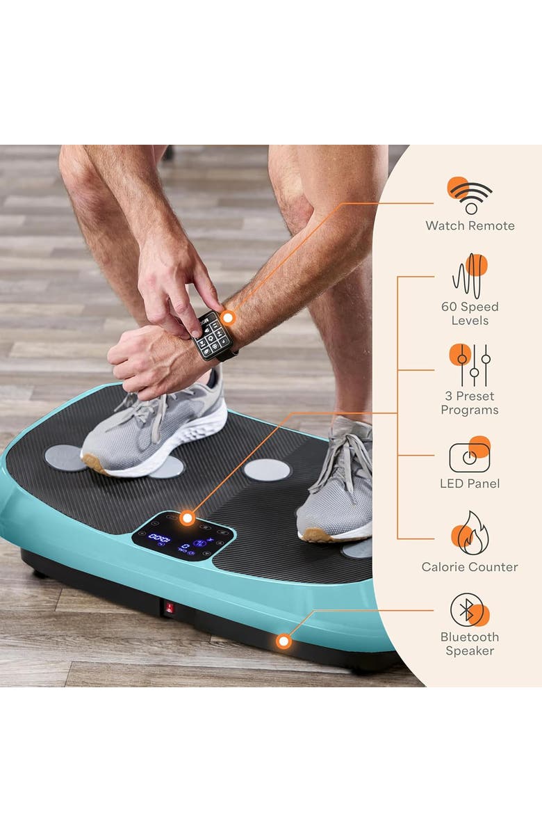 Lifepro Rumblex 4D Vibration Plate Machine with Triple Motors for Fitness Weight Loss and Recovery, Alternate, color, Teal