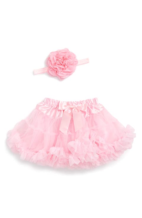 Tutu & Floral Appliqué Head Wrap Set