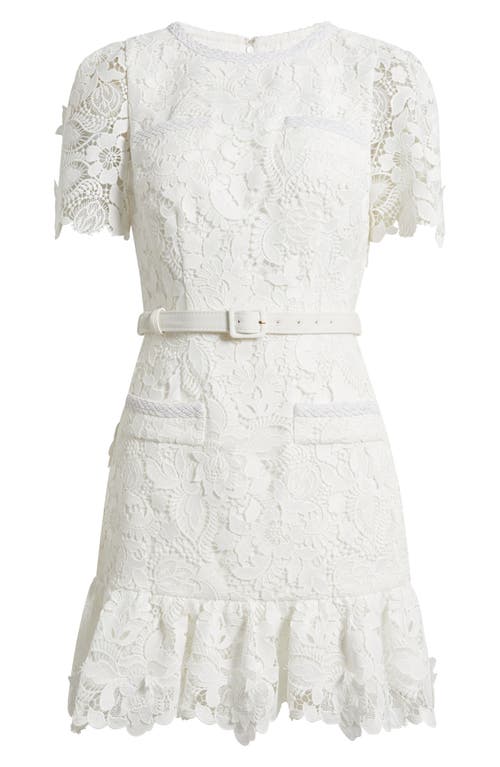 Milly Garden Lace Mini Dress In White