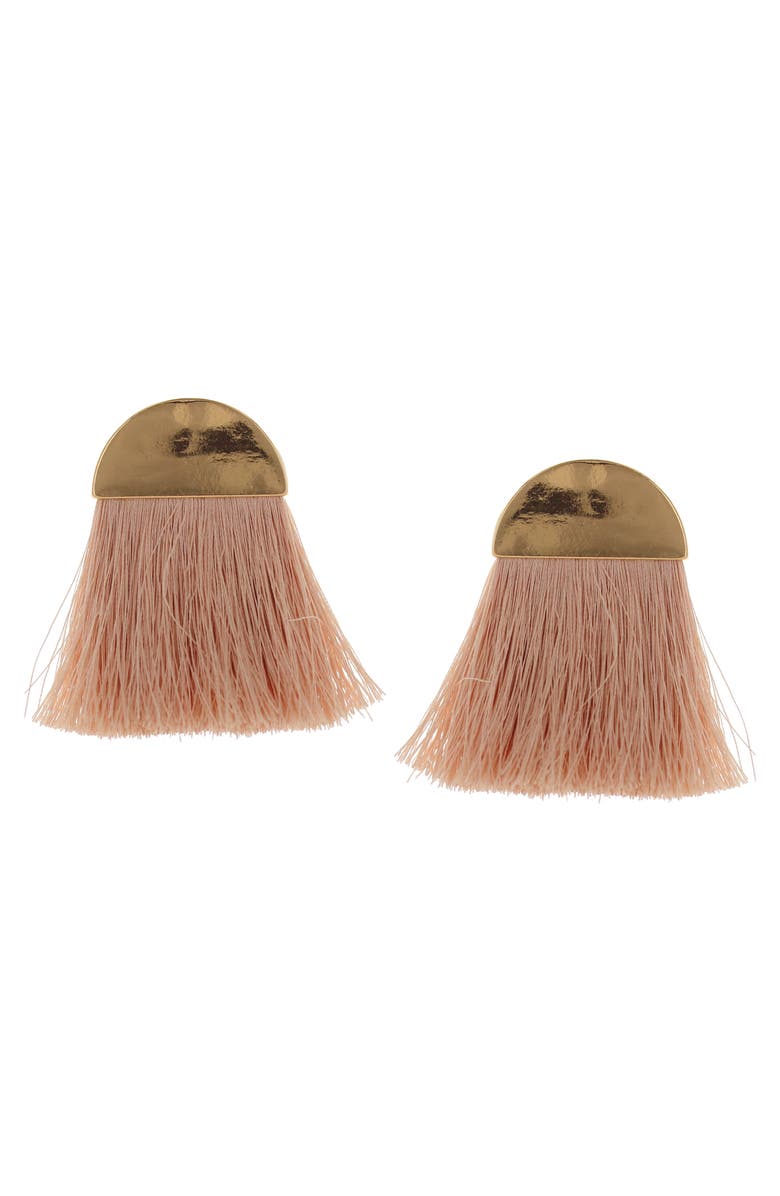 OLIVIA WELLES Sabina Cotton Thread Statement Earrings, Main, color, Pink