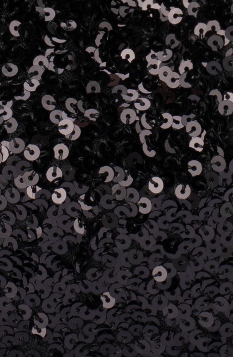 Olga Berg Ilana Sequin Drawstring Clutch, Alternate, color, Black