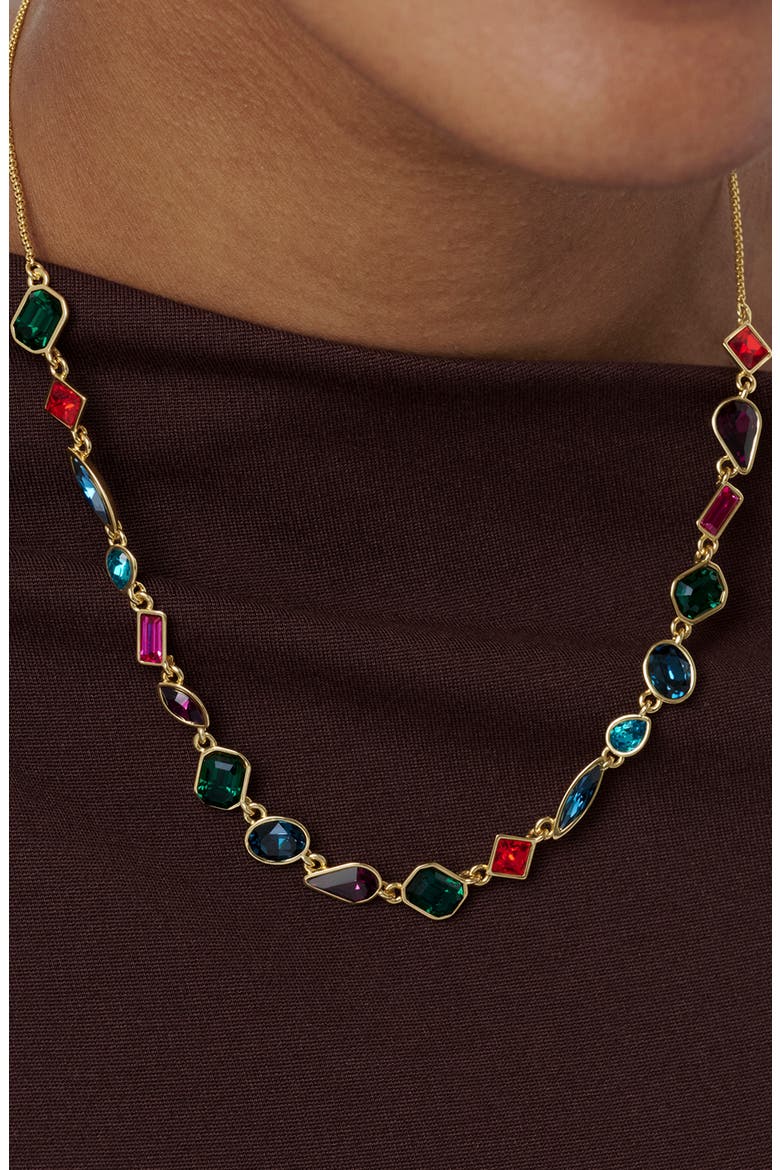 Julie Jewel Chain Crystal Collar Necklace, Alternate, color, GOLD TONE CRYSTAL MULTI