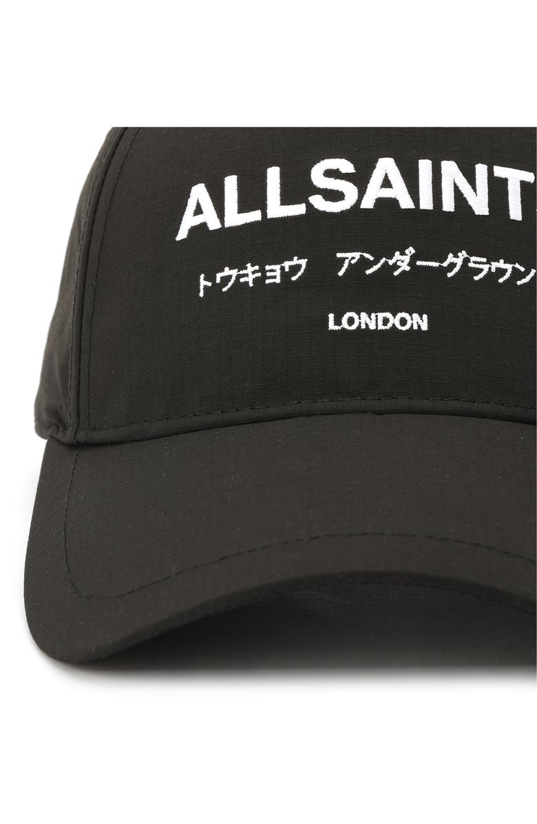 AllSaints Underground Logo Adjustable Ripstop Baseball Cap, Alternate, color, 