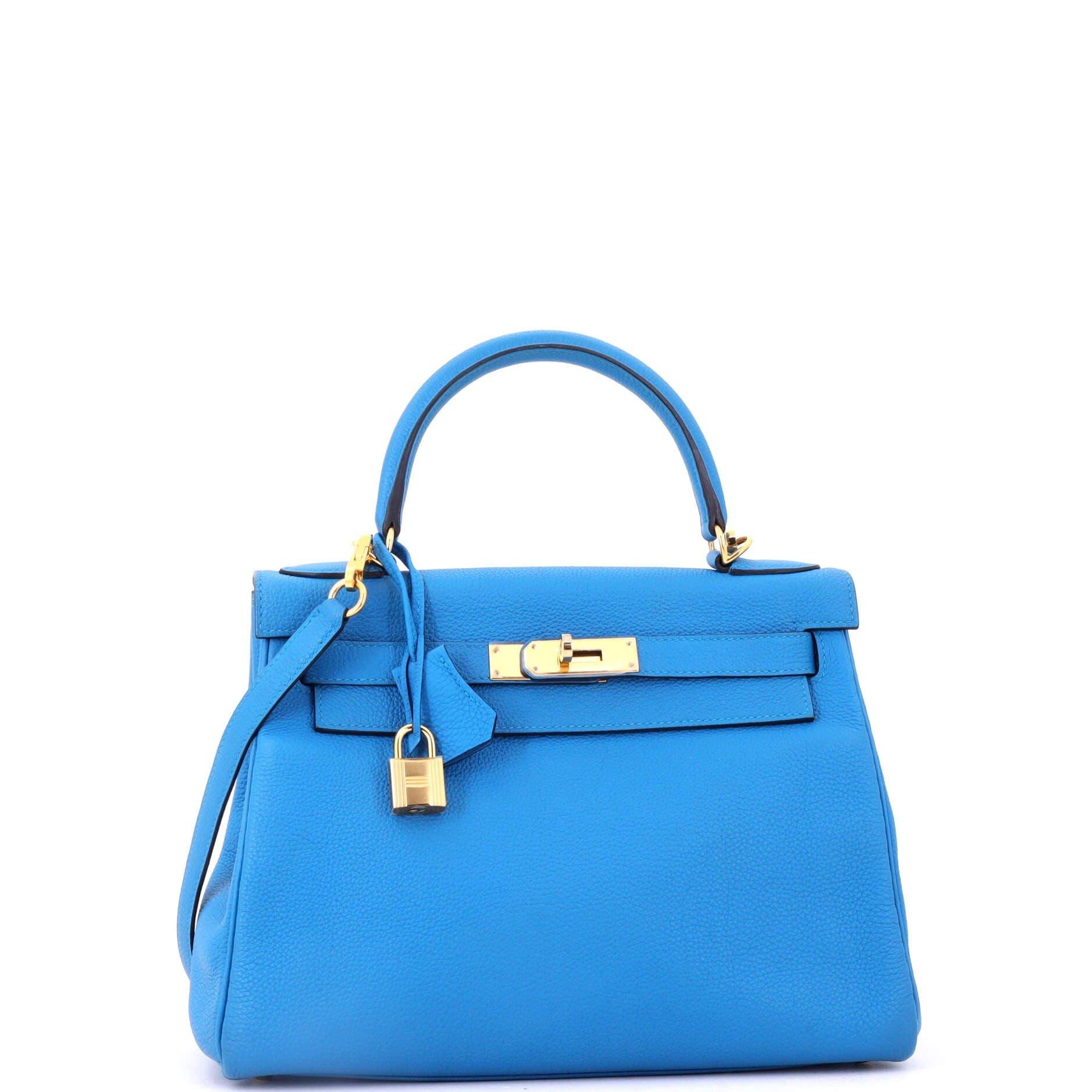 Pre-Owned Hermes Kelly Handbag Blue Togo with Gold Hardware 28, Alternate, color, Bleu Zanzibar
