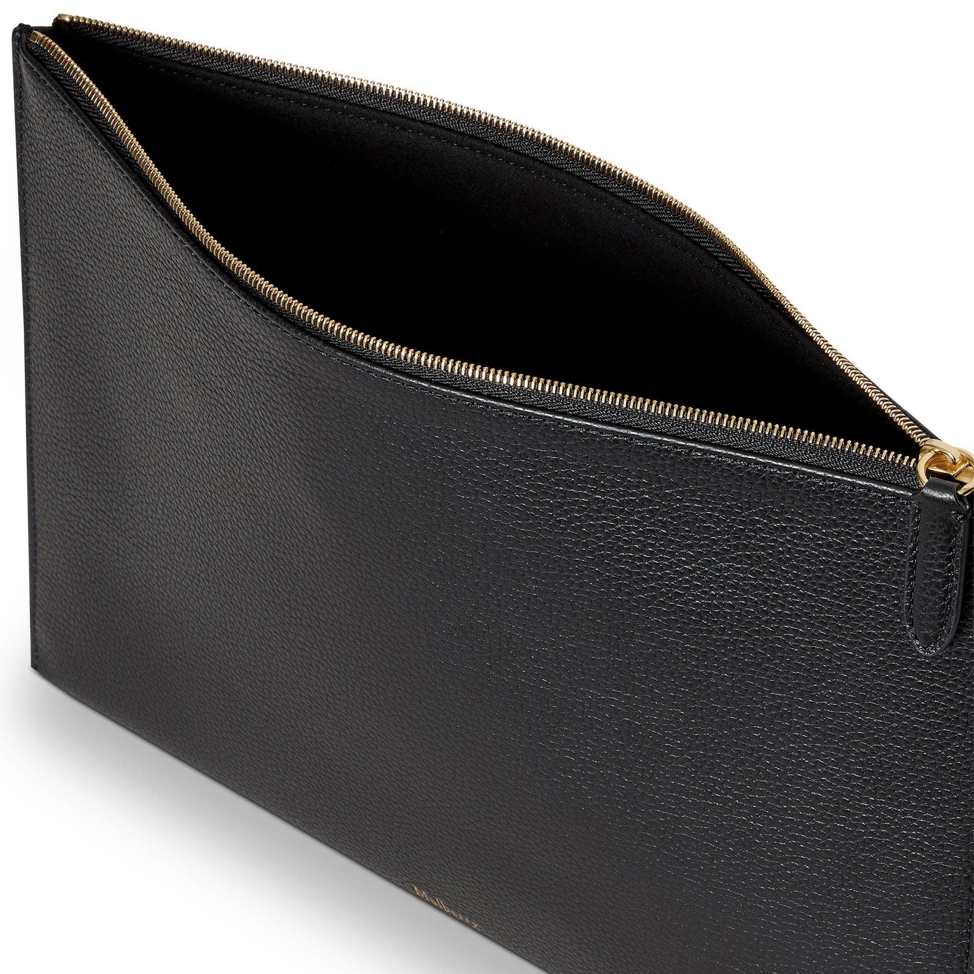 Zipped Flat Pouch, Alternate, color, Black