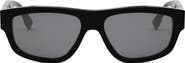 Fendi Diagonal 56mm Geometric Sunglasses