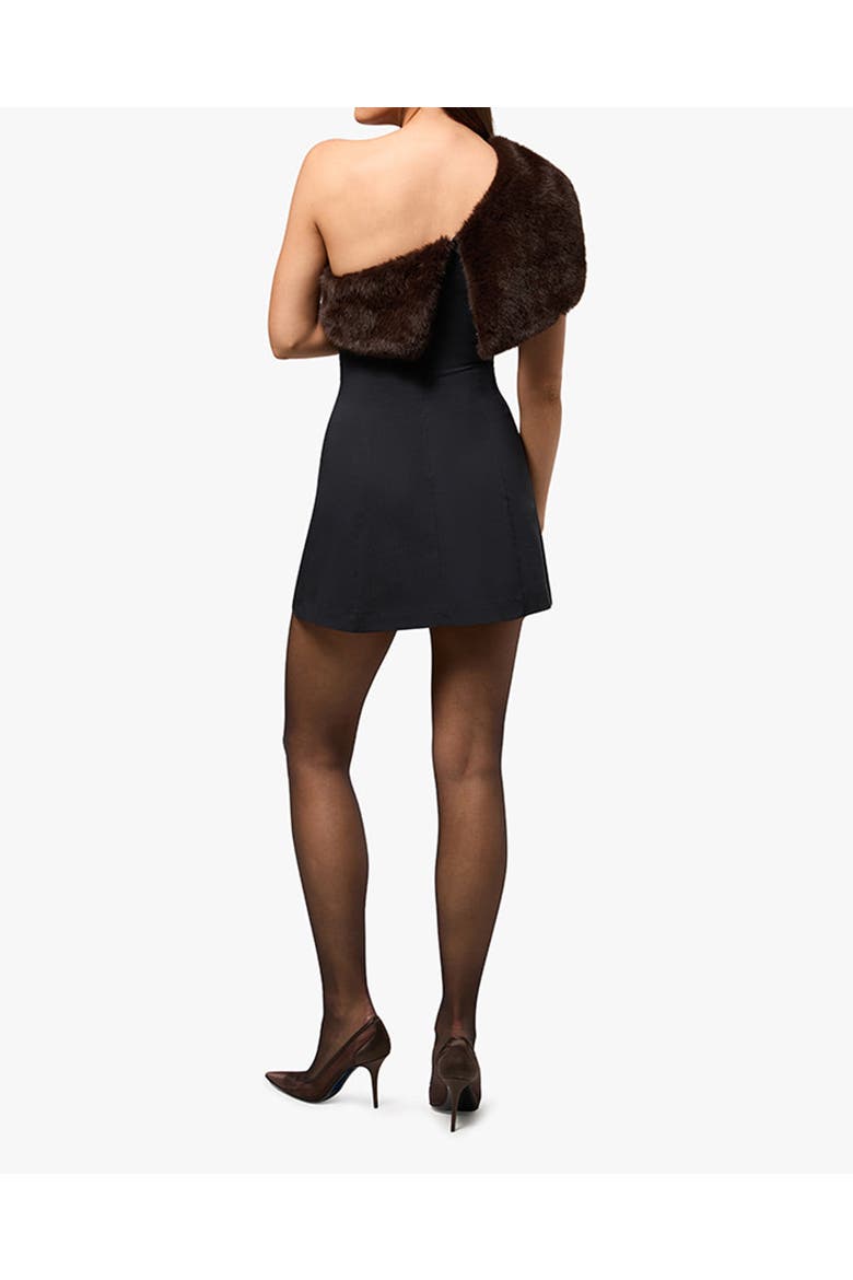 faux fur one shoulder mini dress Faux Fur One Shoulder Mini Dress (Women)