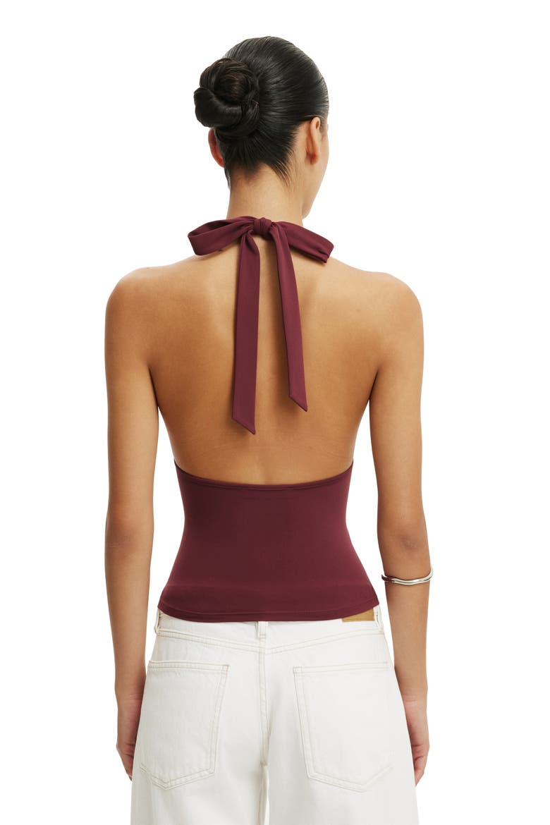 Women's Hold Me Gathered Halter, Alternate, color, Sour Cherry