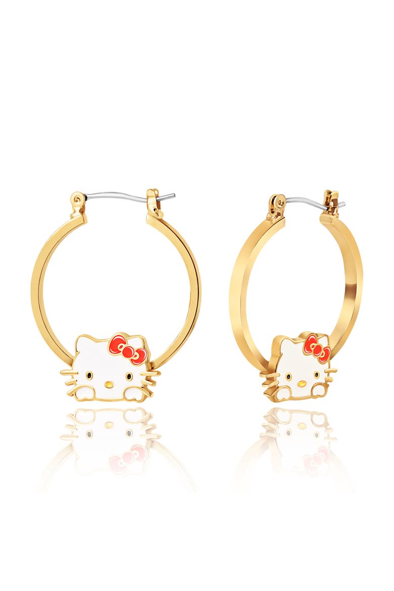Gold Flash Plated Hoop Earrings, Main, color, Gold