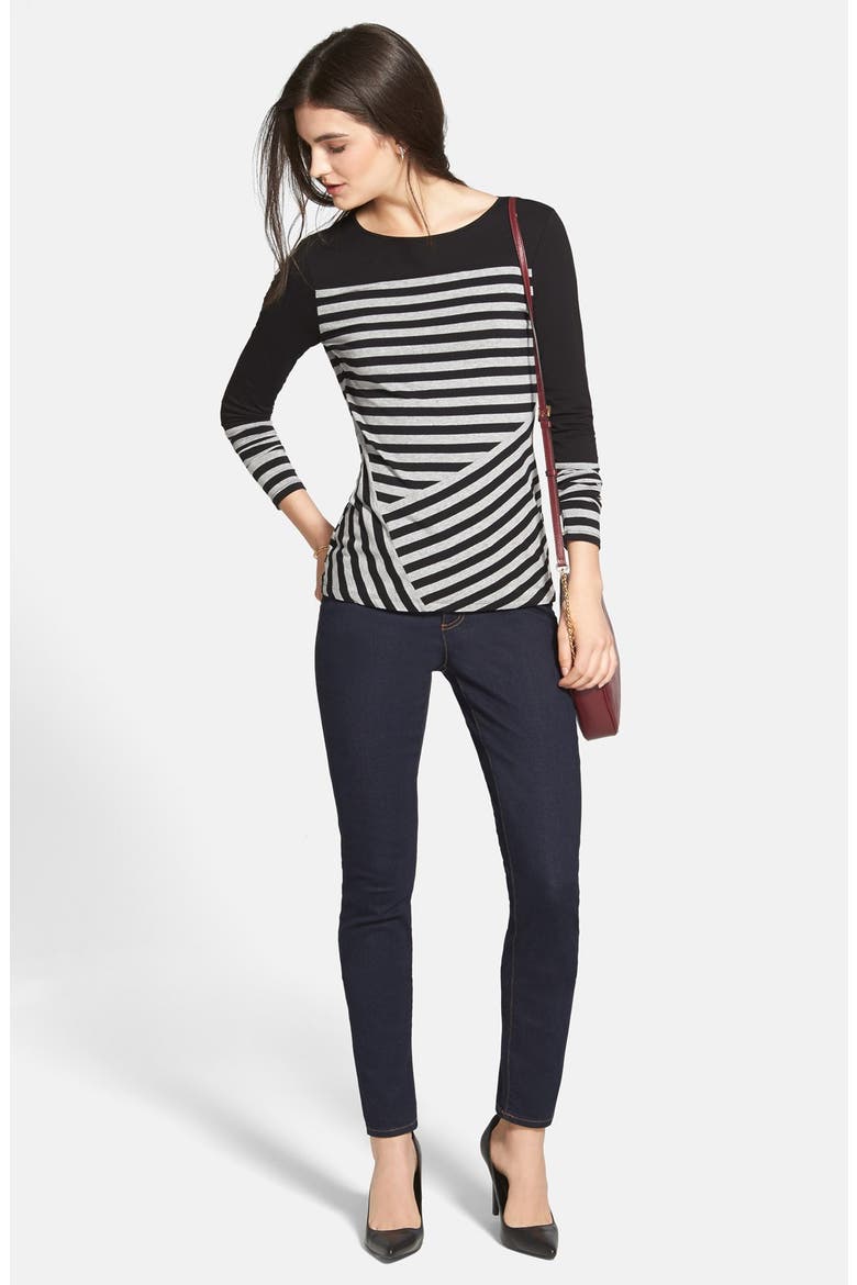 Five-Pocket Stretch Skinny Jeans, Alternate, color, MIDNITE DENIM