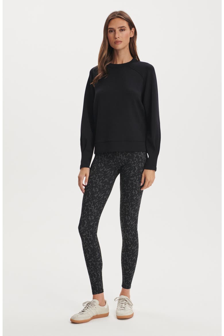 Zosia Midlayer Crewneck Sweatshirt, Alternate, color, BLACK