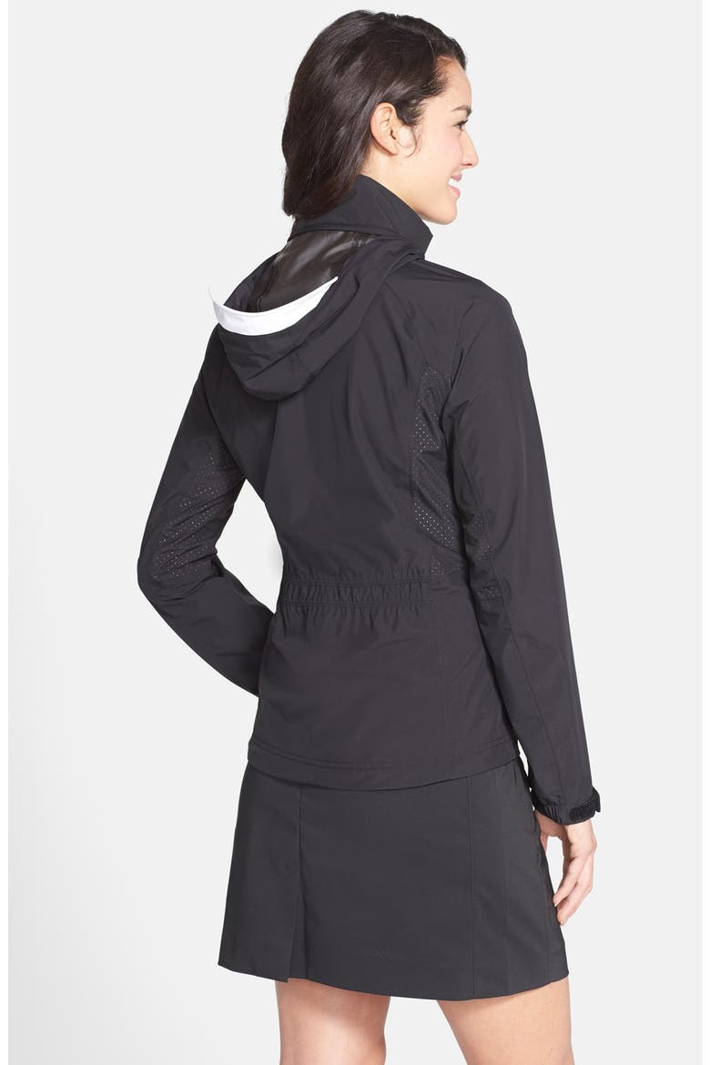 'Olivia' Hooded Rain Jacket, Alternate, color, BLACK