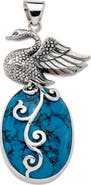 SAMUEL B. Sterling Silver and Seraphinite Swan Pendant