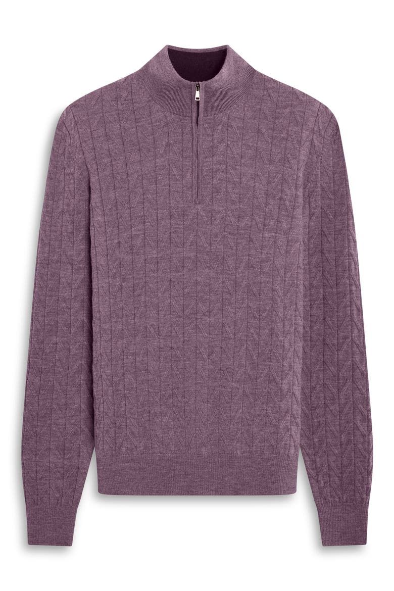 Half Zip Merino Wool Sweater, Alternate, color, AMETHYST