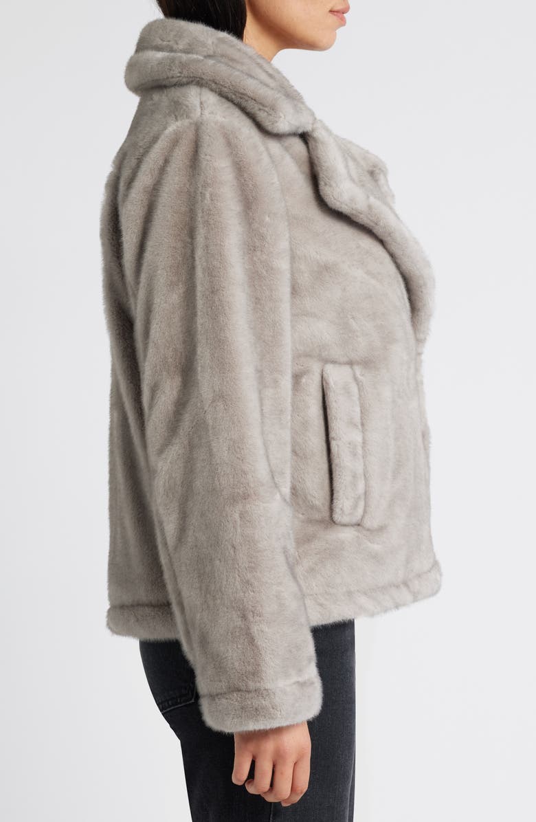 Sam Edelman Notched Lapel Faux Fur Jacket, Alternate, color,