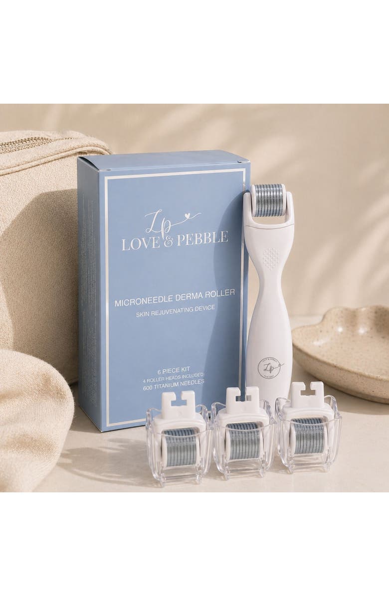 Love and pebble Microneedle Derma Roller, Alternate, color, White