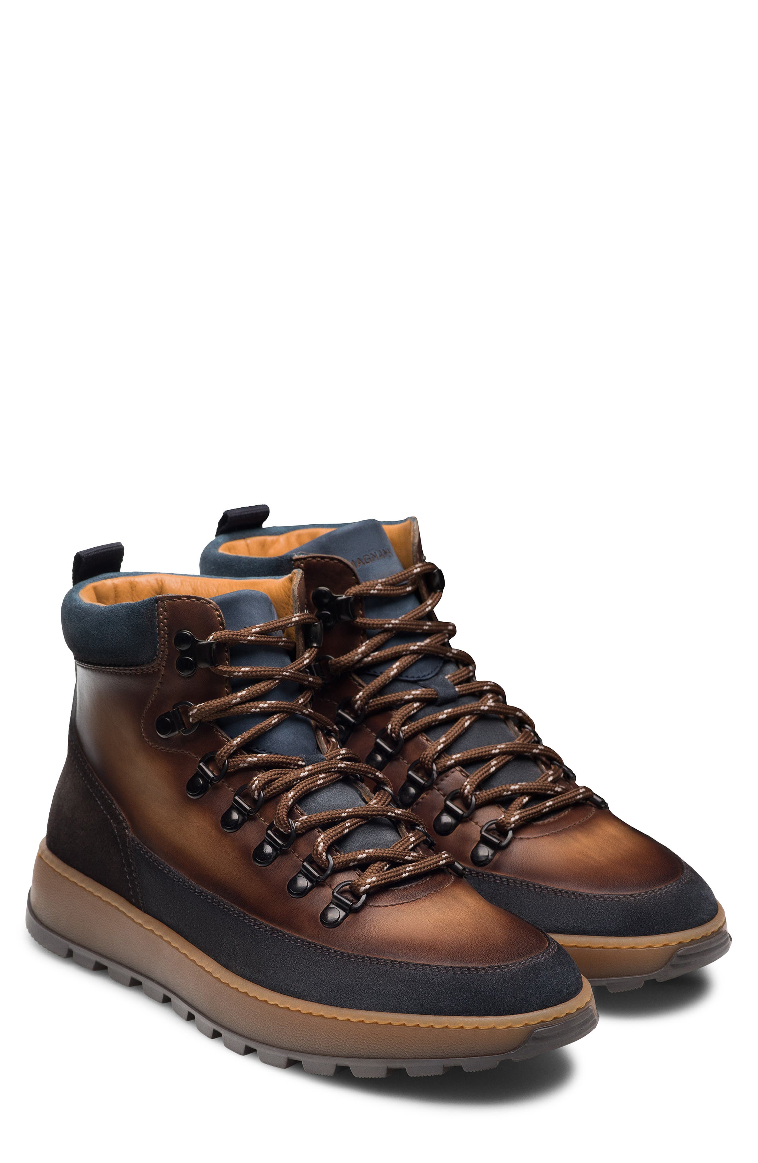 Magnanni Borazo Lug Sole Boot, Main, color, Indigo And Brown
