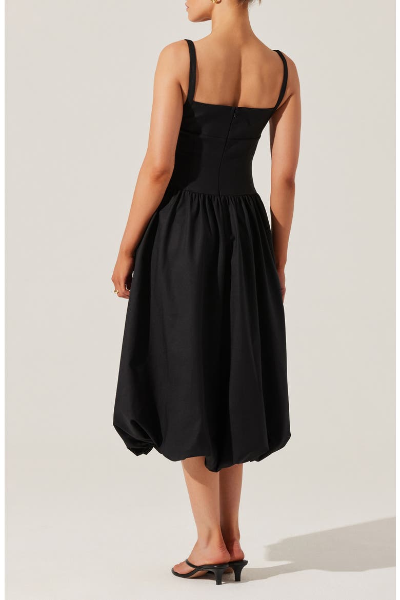 Jevi Sleeveless Bubble Midi Dress, Alternate, color, BLACK