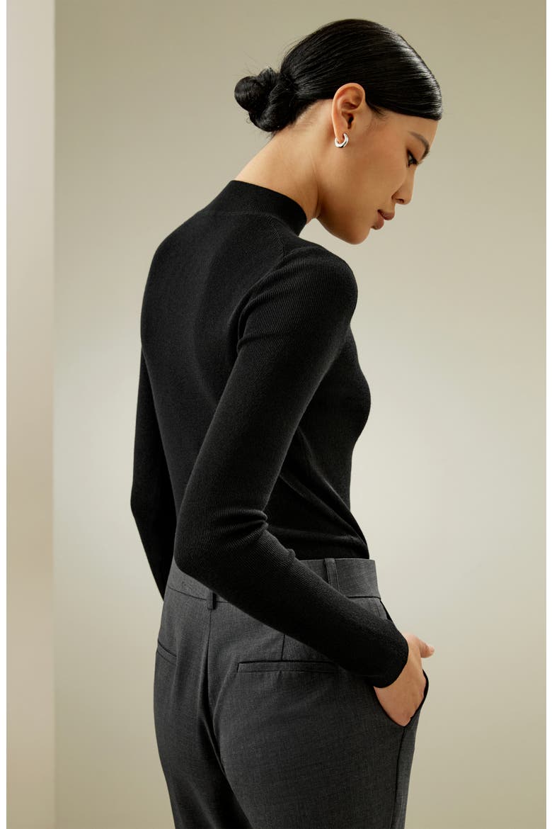 Women's Essential Cashmere Blend Sweater Top, Alternate, color, Black
