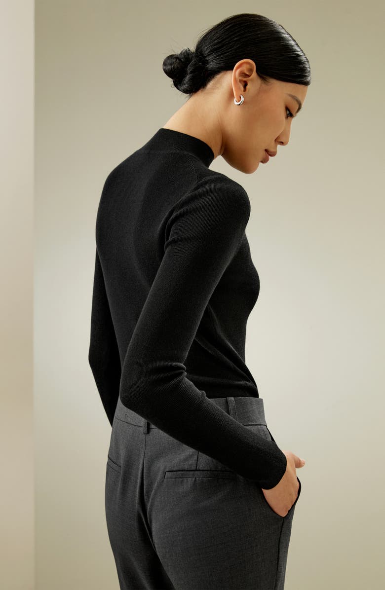 Lilysilk Women's Essential Cashmere Blend Sweater Top, Alternate, color, Black