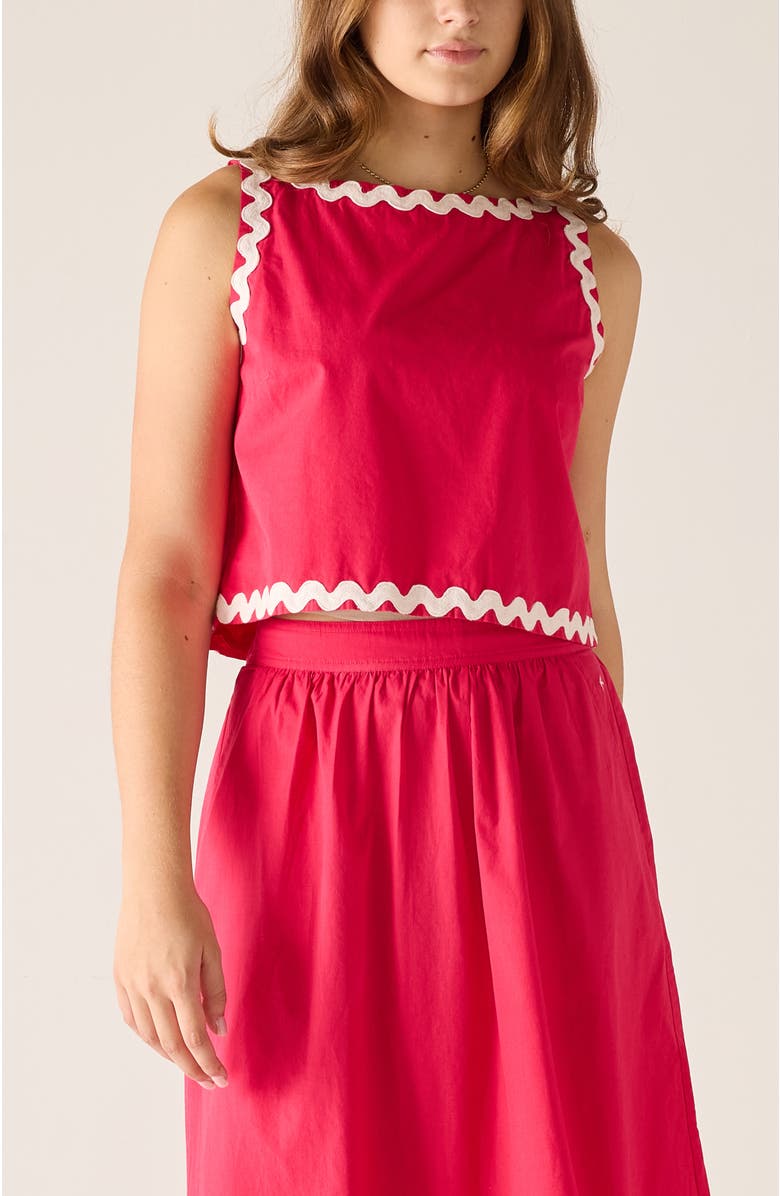 Voyageur by MERSEA Luna Cropped Ric Rac Tank, Main, color, Cherries Jubilee