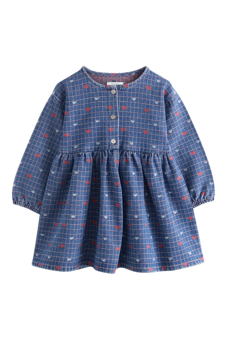 Kids' Heart Denim Dress, Main, color, BLUE