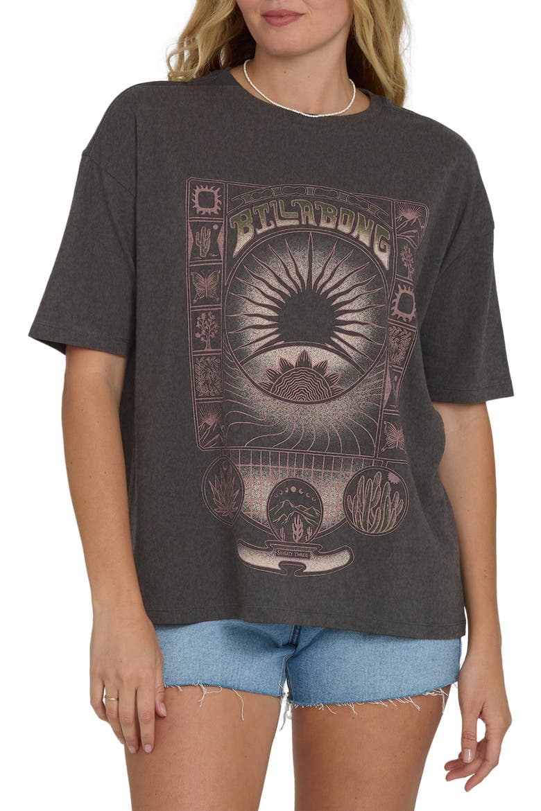 Natural Collection Oversize Graphic T-Shirt, Main, color, OFF BLACK