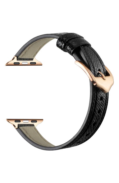 The Posh Tech Cleo Skinny Leather Apple Watch® Watchband In Black