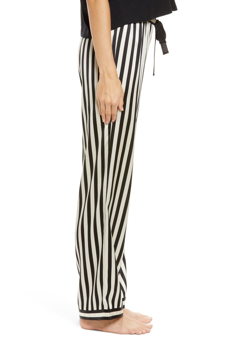 Chantal Silk Pajama Pants, Alternate, color, NOIR ECRU
